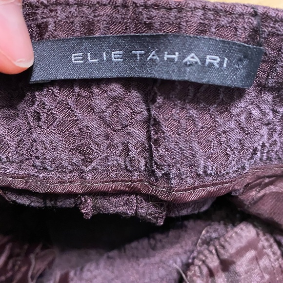 ELIE TAHARI Textured Fabric Stretch Pants Purple 6 - Picture 5 of 9